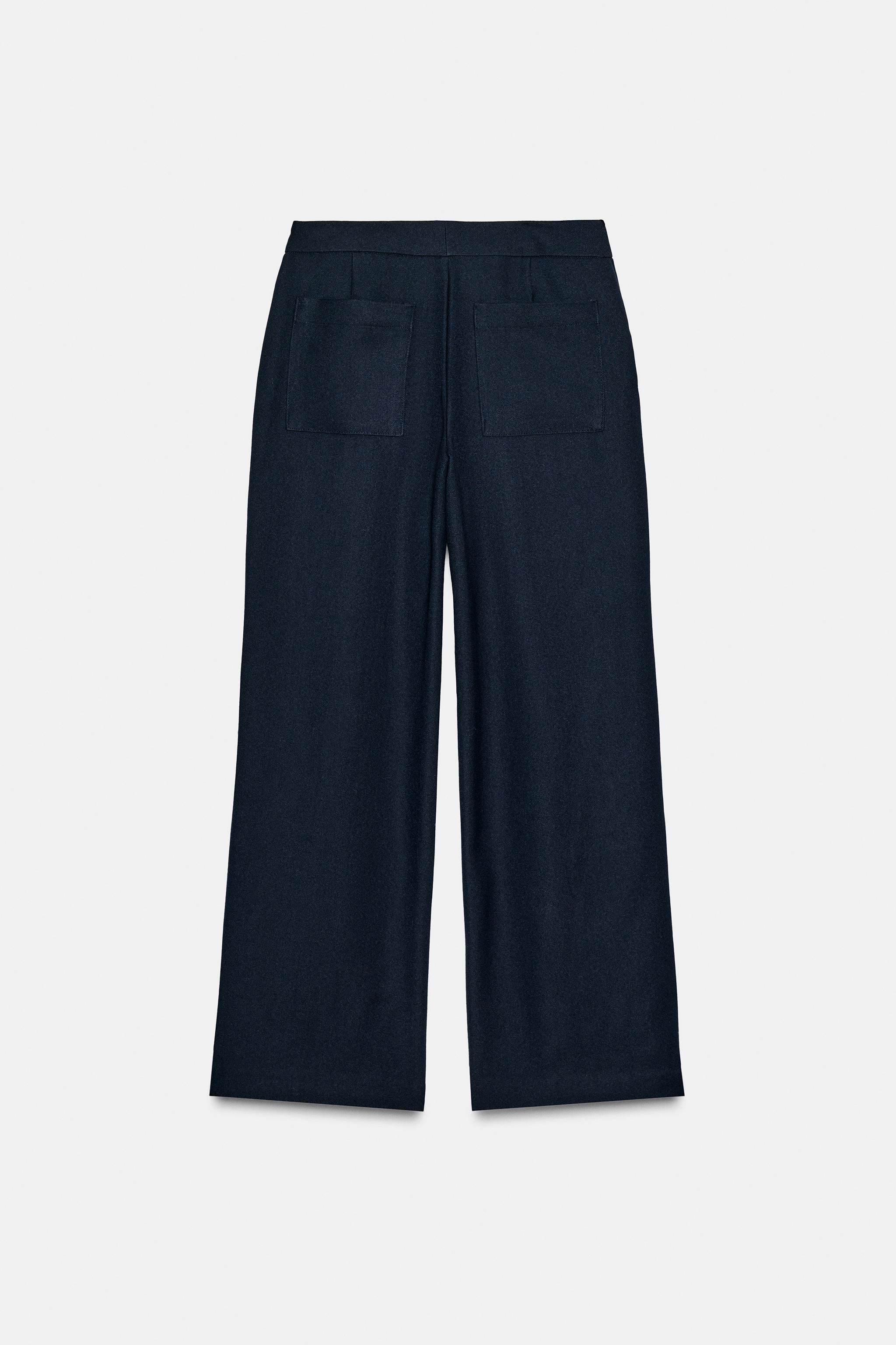 TOPSTITCHED STRAIGHT LEG PANTS
